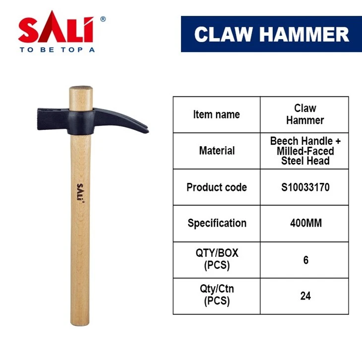 Italian Wooden Handle Claw Hammer